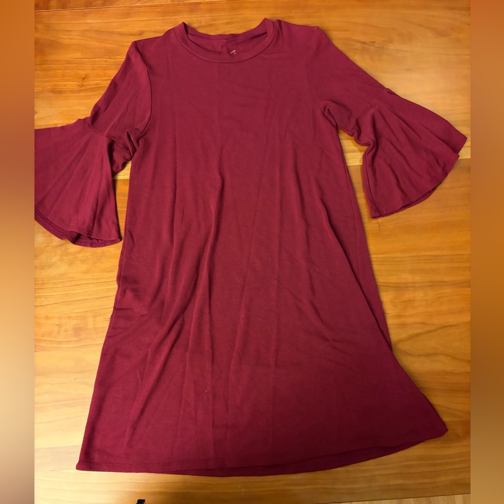 Alya XS Burgundy Bell Sleeve Dress